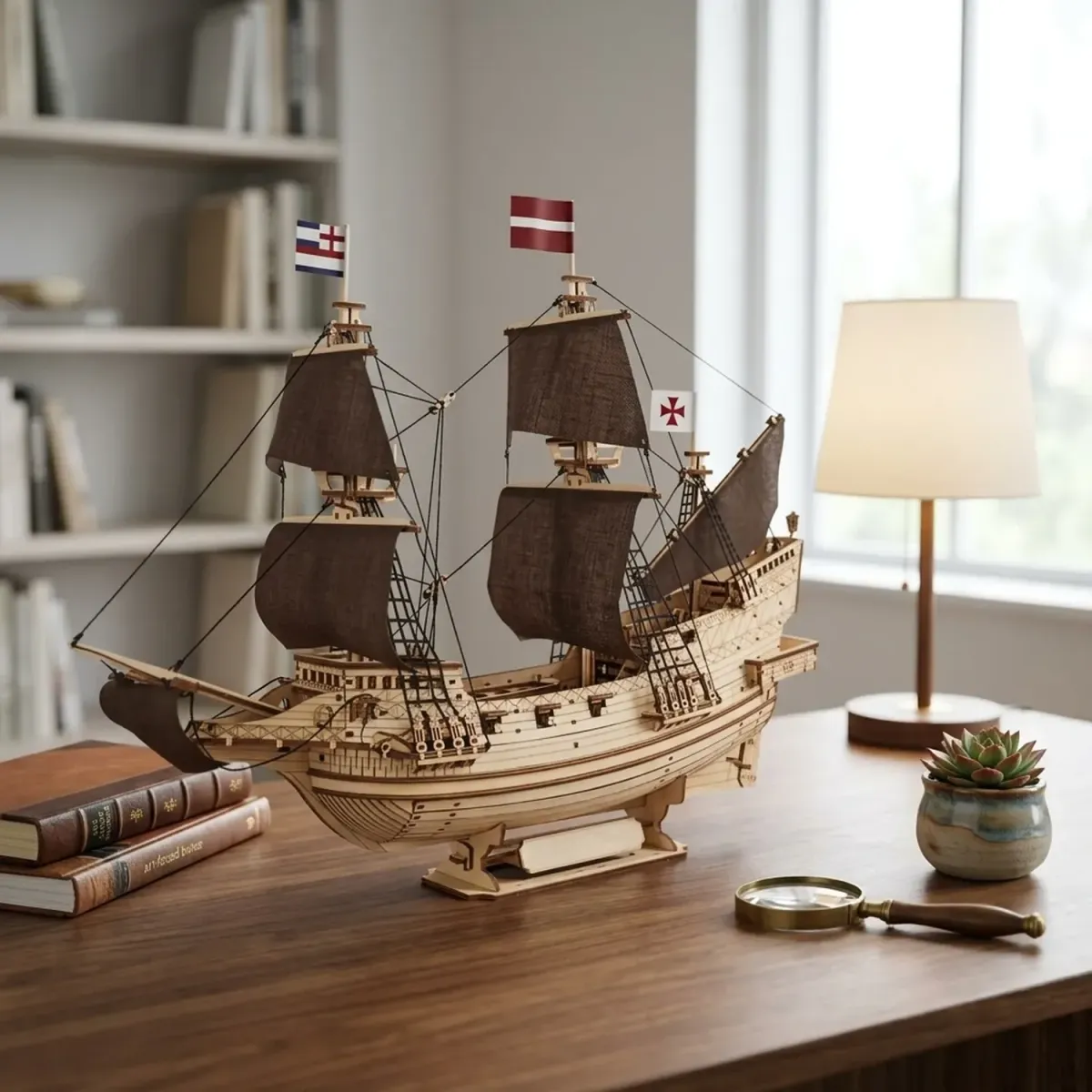 Wooden Sovereign of the Seas Ship Puzzle Nautical Vessel Model