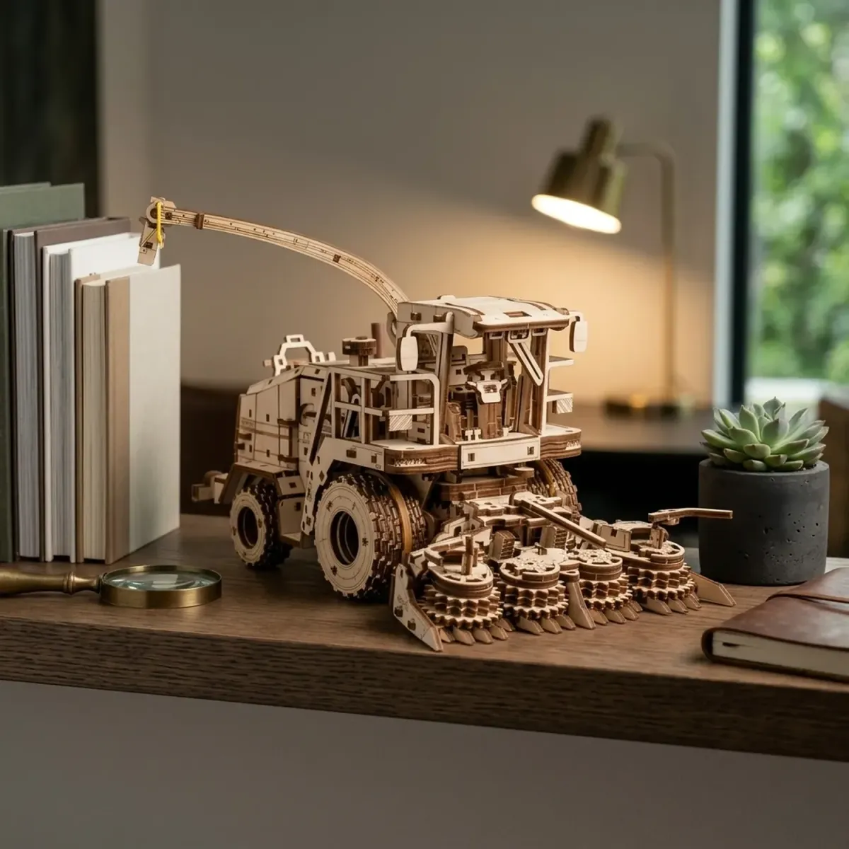 Wooden FS80 Forage Harvester with JKS 4.5 Header Farm Model Kit